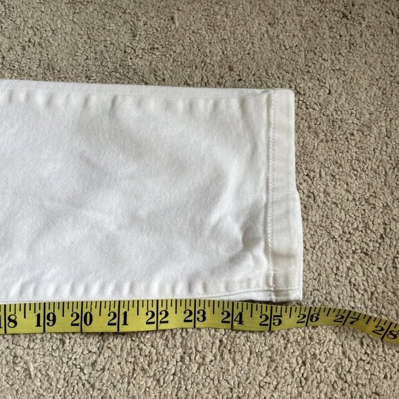 LL Bean Classic Fit Ankle Jeans Womens 10 White DenimStraight Leg Casual Stretch - Picture 8 of 11